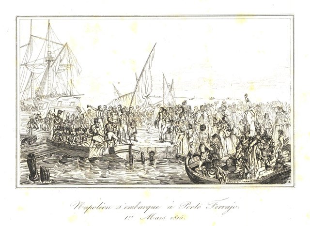 Napoleon s'embarque a Porto Ferrajo. 1er Mars 1815