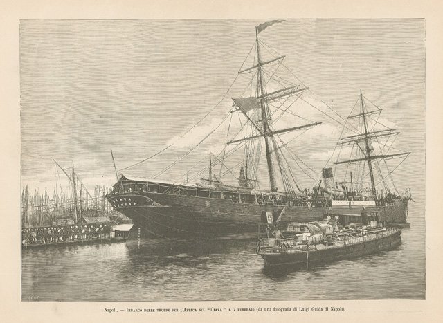 Napoli. - Imbarco delle truppe per l'Africa sul "Giava" il …