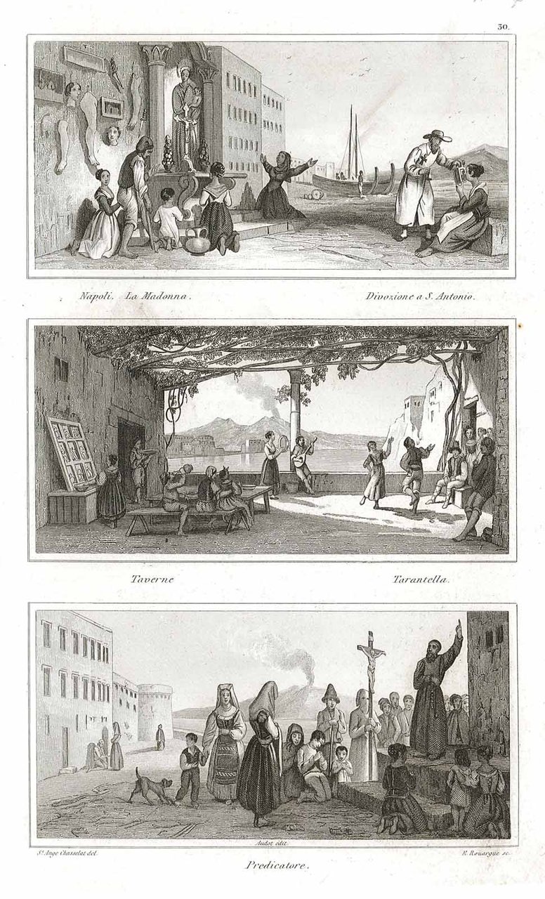 Napoli. La Madonna.Divozione a S.Antonio - Taverne - Predicatore