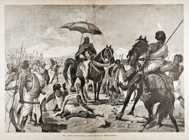 Nel campo di Ras Alula, composizione di Ettore Ximenes