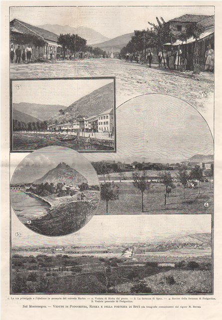 Nel Montenegro - Vedute di Podgoritza, Rijeka e della fortezza …