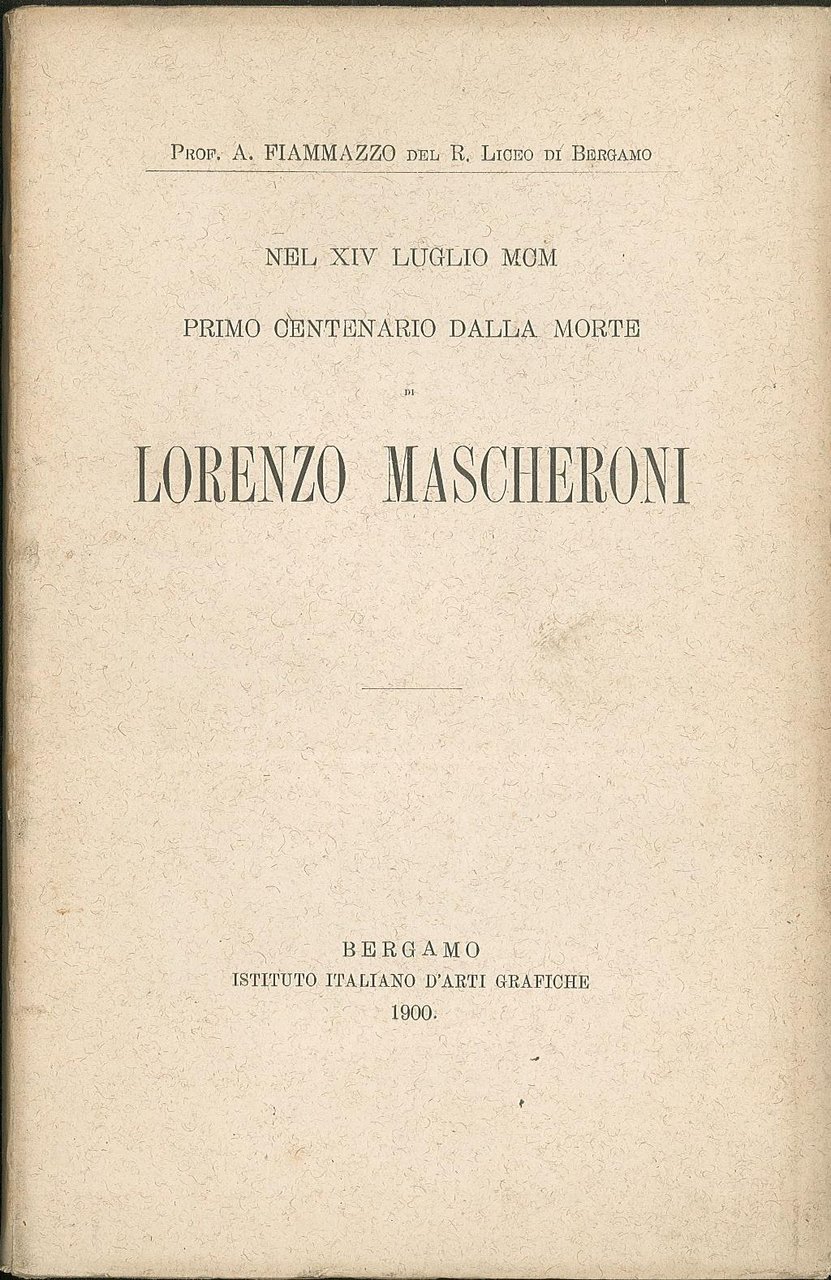 Nel XIV Luglio MCM primo centenario della morte di Lorenzo …