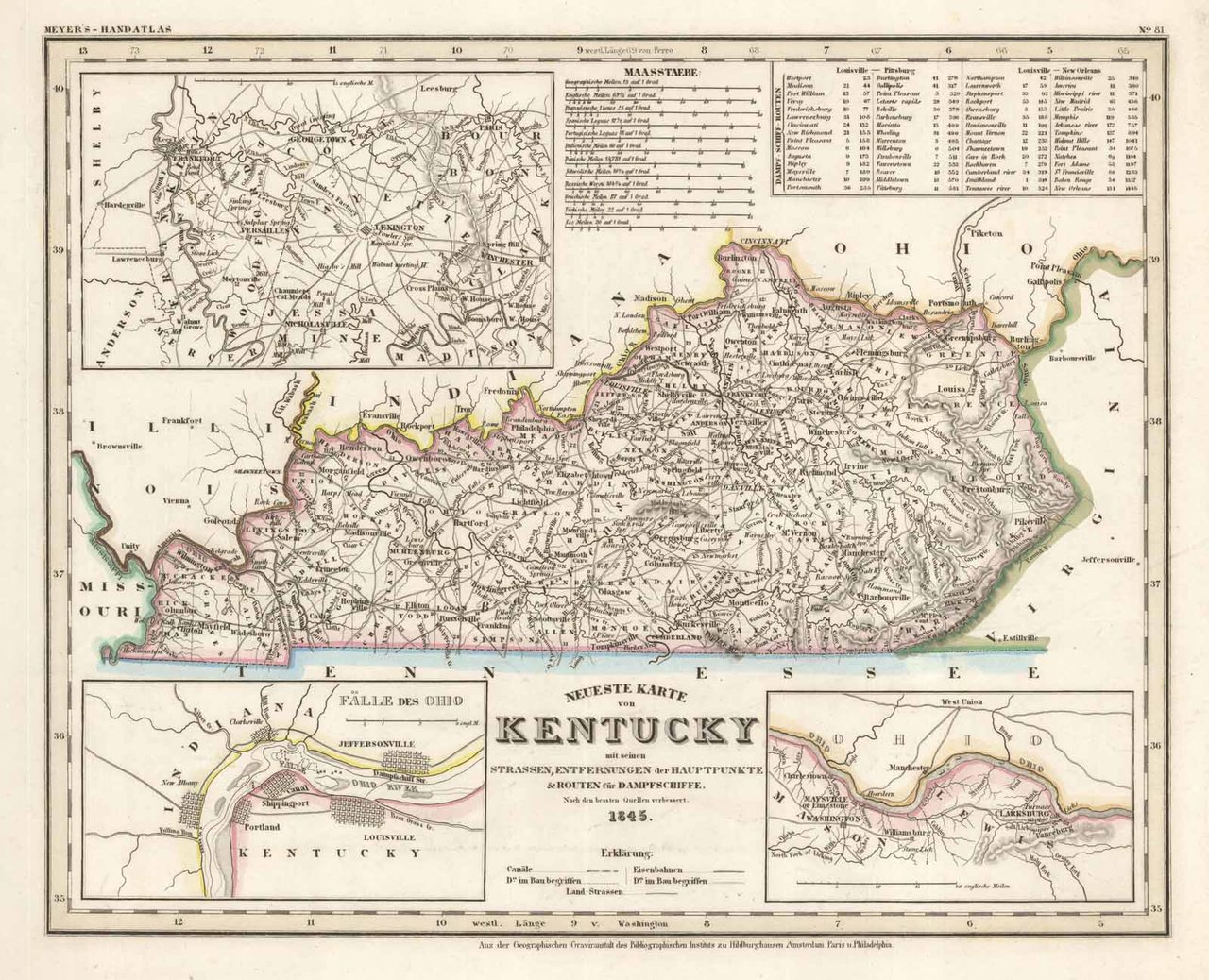 Neueste Karte von Kentucky.