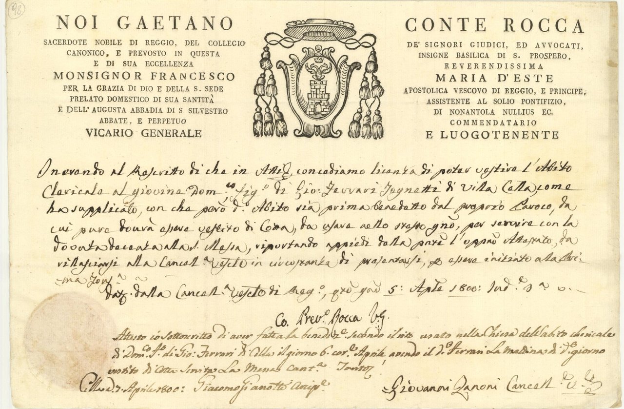 Noi Gaetano Conte Rocca.