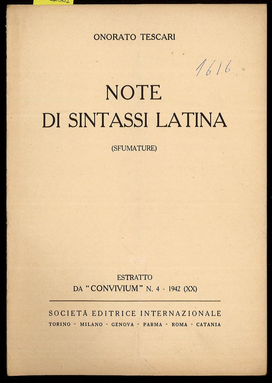 Note di sintassi latina (sfumature)