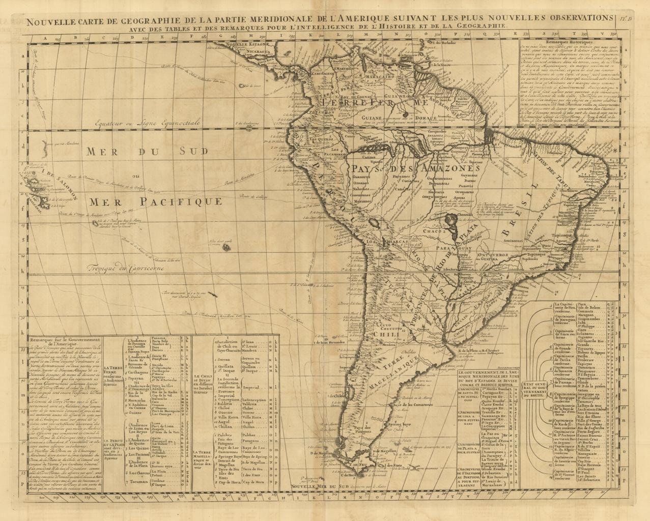 Nouvelle Carte De Geographie De La Partie Meridionale De L'Amerique …