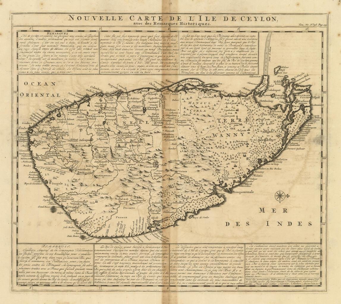 Nouvelle carte de l'île de Ceylon avec des remarques historiques