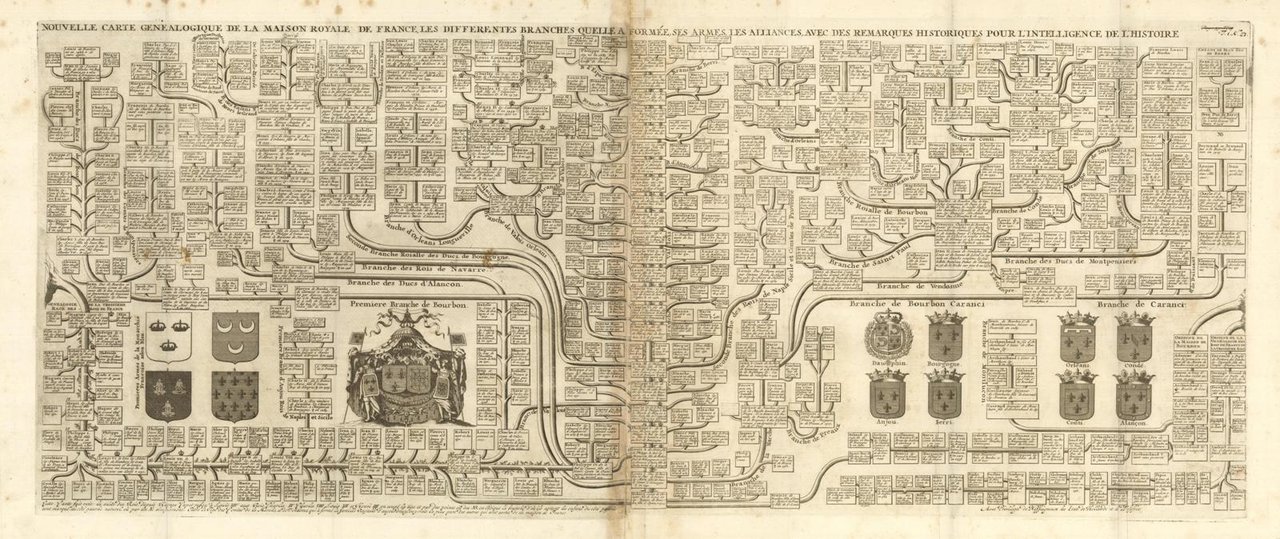 Nouvelle carte genealogique de la maison royale de France, les …