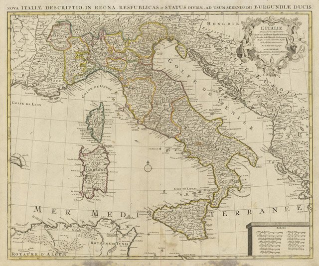 Nova Italiae Descriptio, in Regna, Respublicas et Status divisae, .