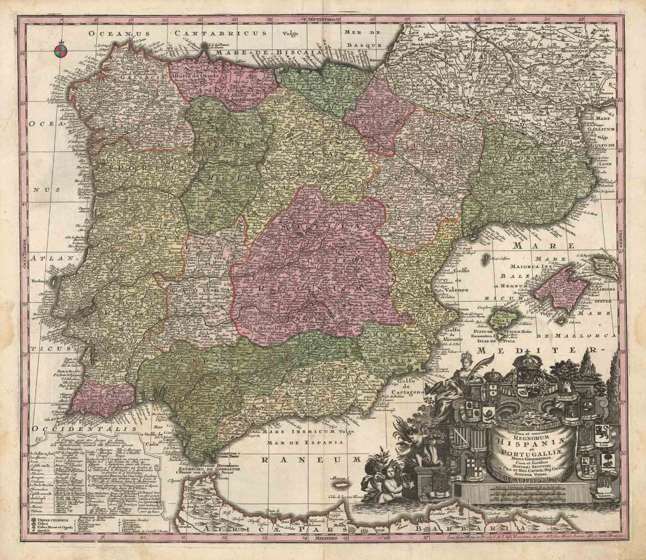 Novissima et Accuratissima Regnorum Hispaniae et Portugalliae Mappa Geographica.