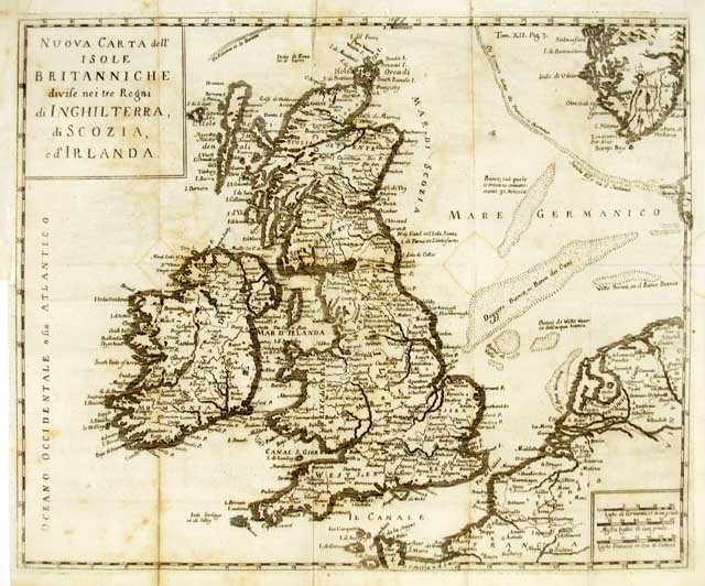 Nuova Carta dell'Isole Britanniche divise nei tre Regni di Inghilterra, …