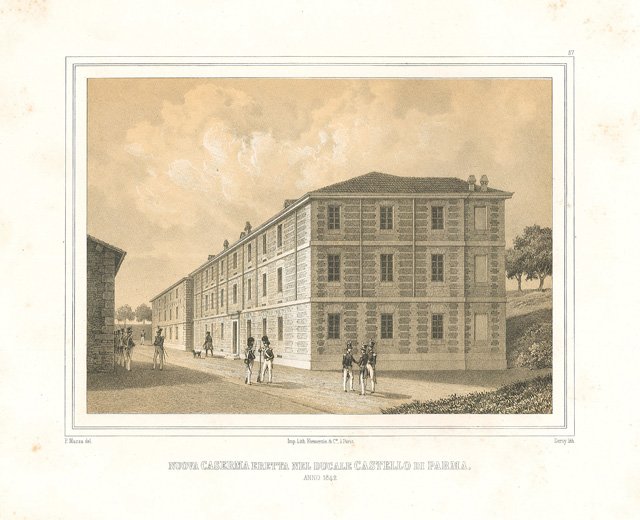Nuova caserma eretta nel ducale Castello di Parma Anno 1842