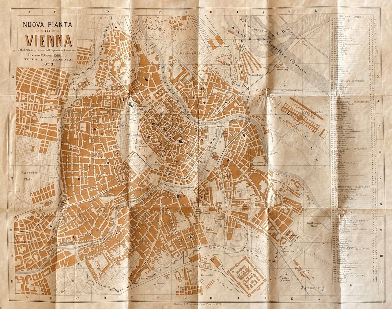 Nuova Pianta di Vienna Pubblicata in occasione dell'Esposizione Universale