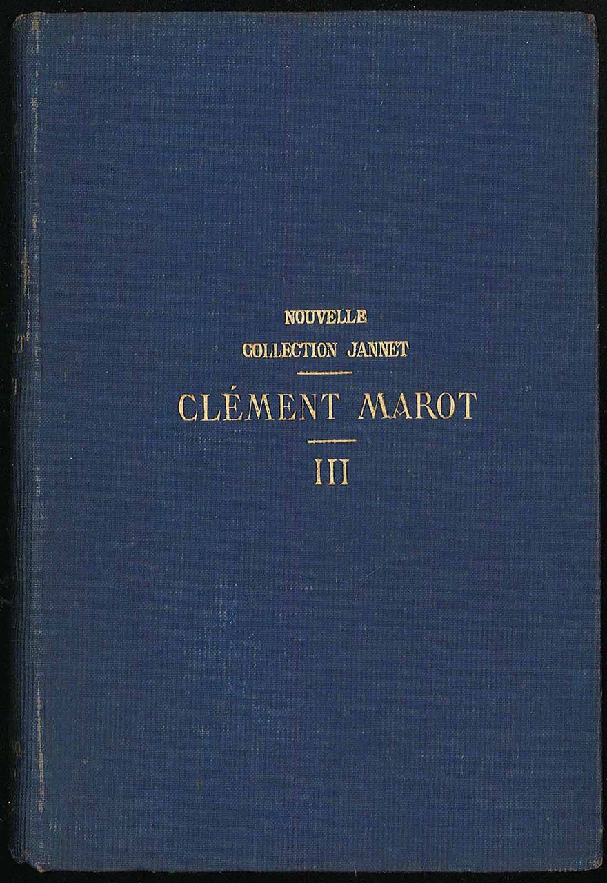 Oeuvres completes de Clement Marot Tome III