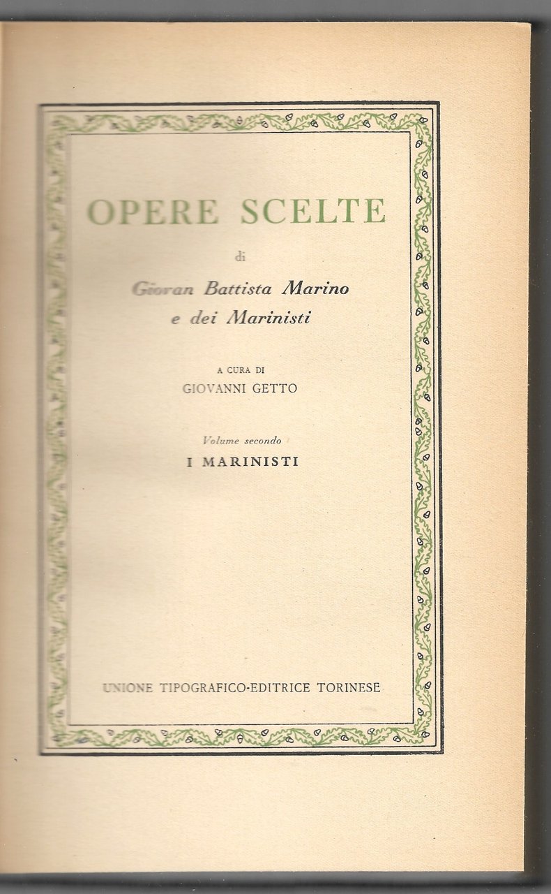 Opere scelte - Volume secondo I Marinisti
