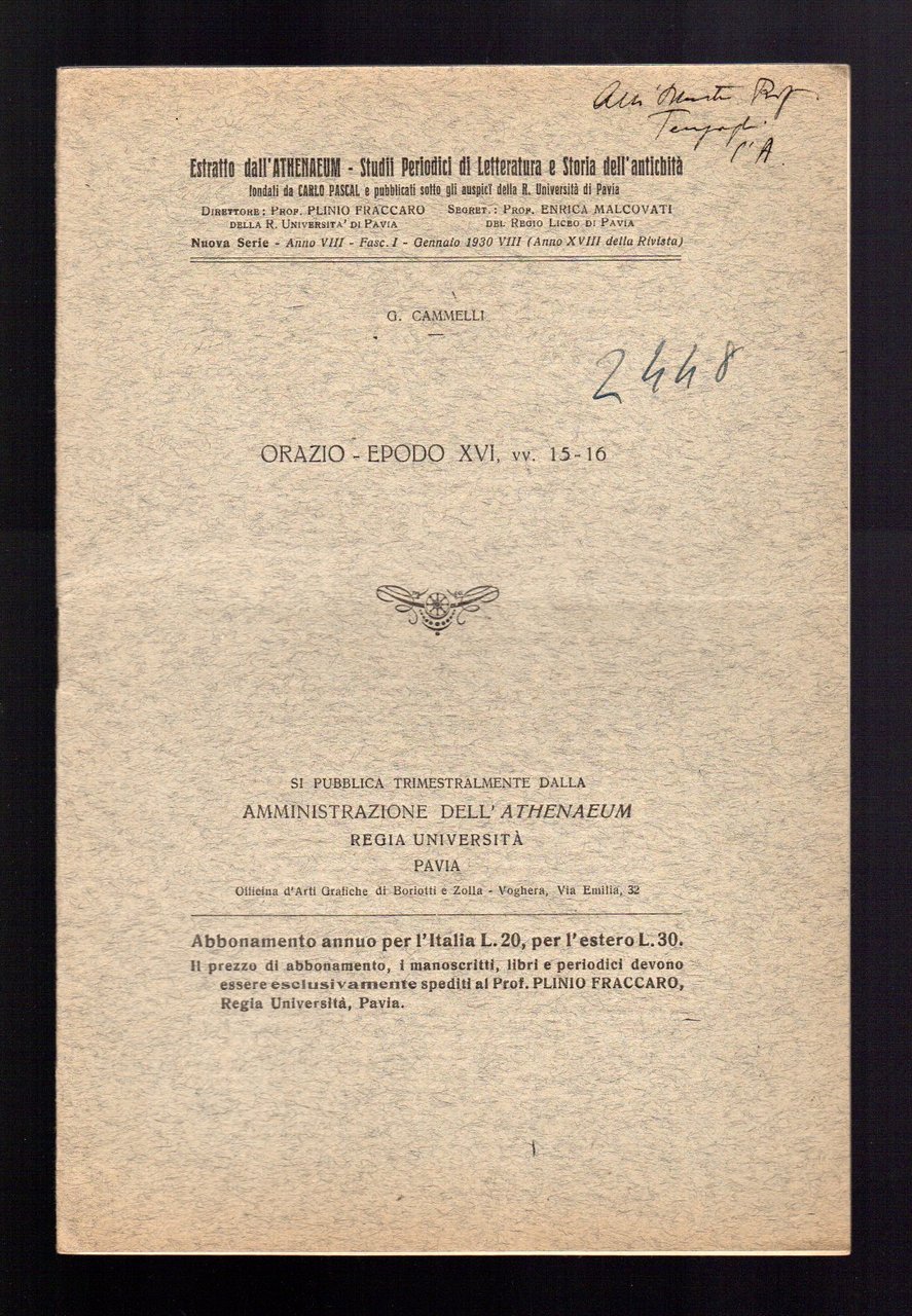 Orazio - Epodo XVI, vv. 15-16