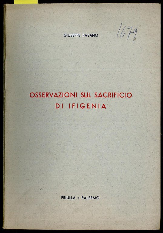 Osservazioni sul sacrificio di Ifigenia