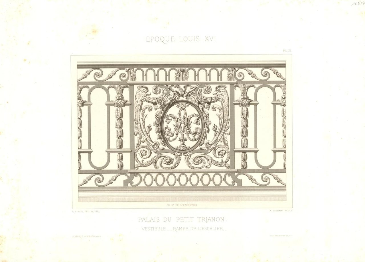 Palais du Petit Trianon - Vestibule - rampe de l'escalier