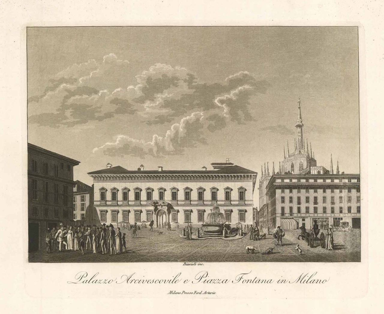 Palazzo Arcivescovile e Piazza Fontana in Milano