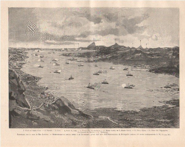 Panorama della baia di Rio Janeiro - Bombardamento della città …