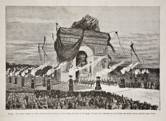 Parigi - La veglia intorno all’Arco di Trionfo pei funerali …