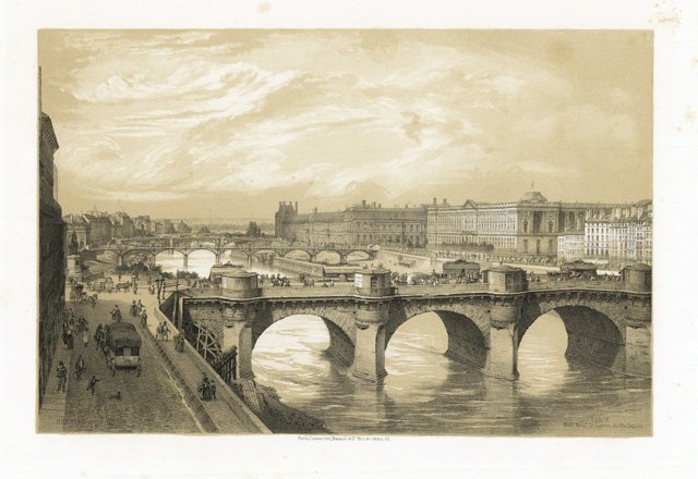 Paris Pont Neuf, le Louvre, les Tuileries