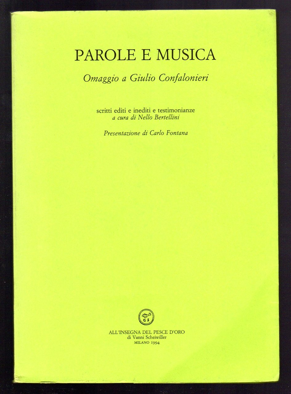 Parole e musica. Omaggio a Giulio Confalonieri
