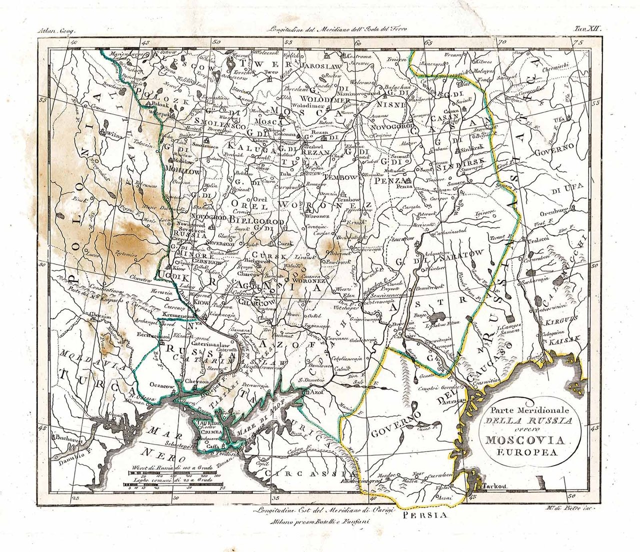 Parte meridionale della Russia ovvero Moscovia Europea