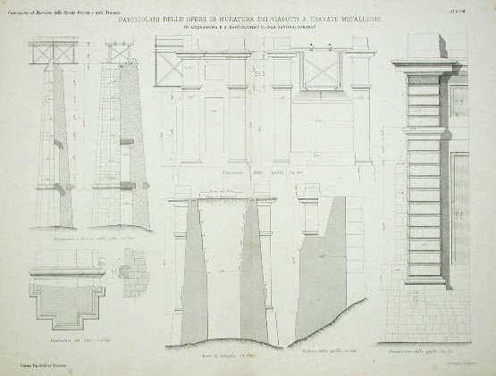 Particolari delle opere di muratura dei Viadotti a travate metalliche …