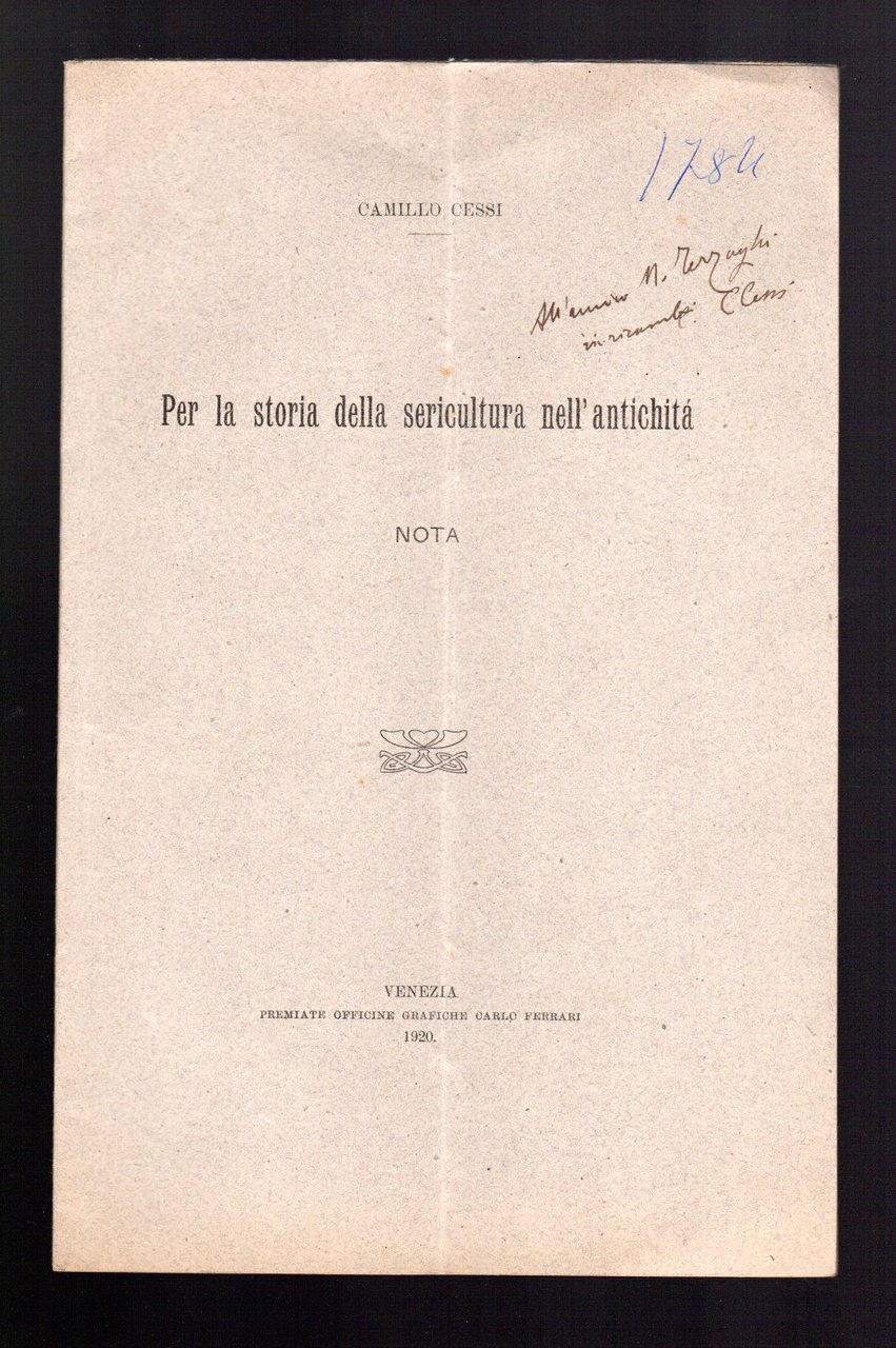 Per la storia della Sericultura nell'antichità