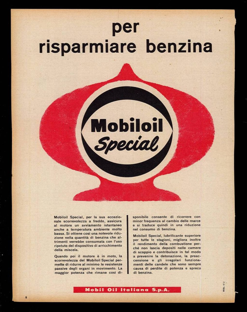 Per risparmiare benzina Mobiloil Special