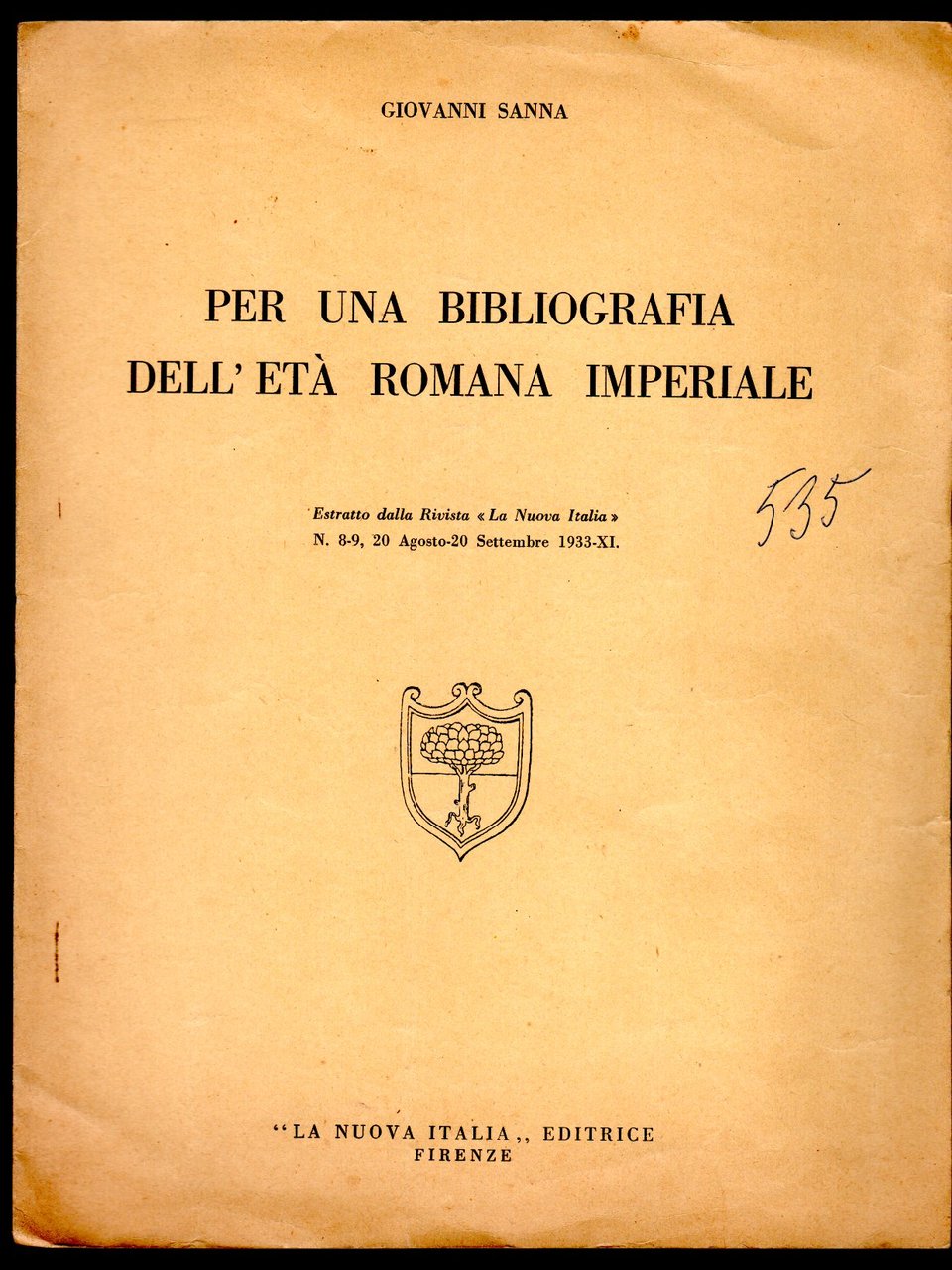 Per una bibliografia dell'età Romana Imperiale