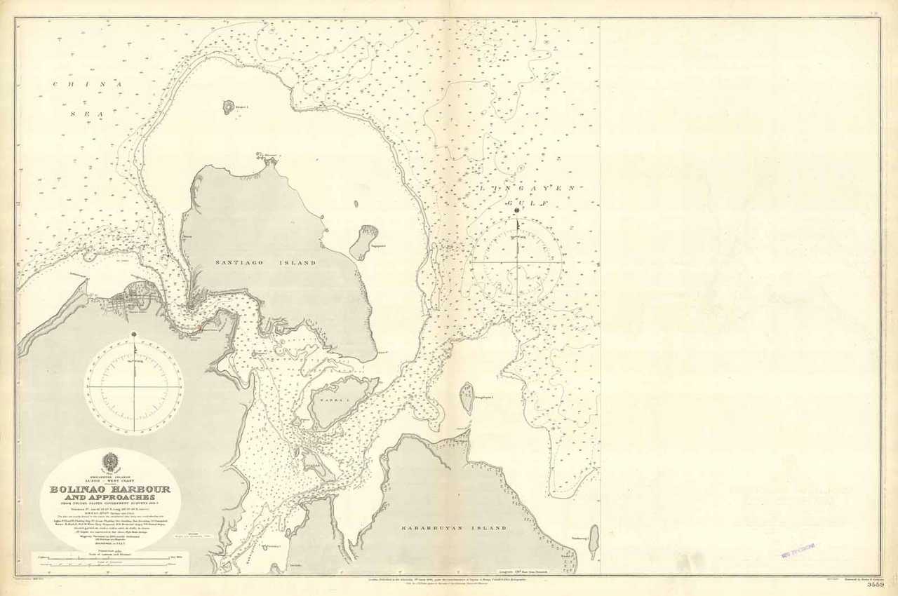 Philippine Islands Luzon West Coast Bolinao Harbour and approaches