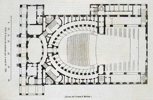 Pianta del teatro di Modena