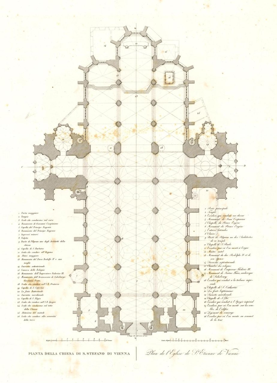 Pianta della Chiesa di S. Stefano di Vienna