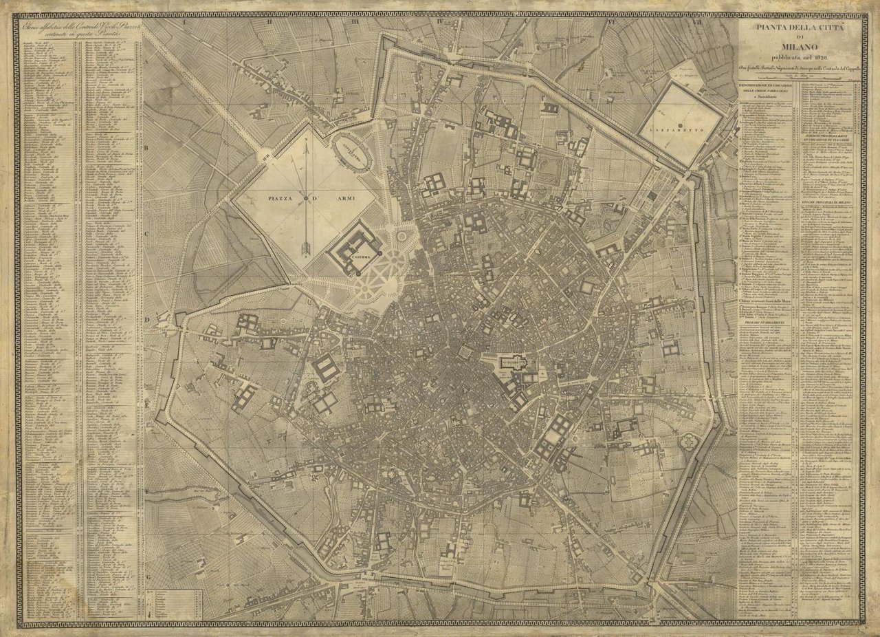 Pianta della Città di Milano pubblicata nel 1826