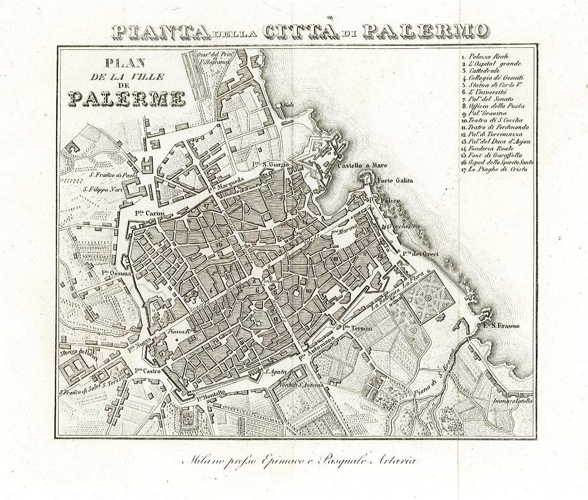 Pianta della Città di Palermo