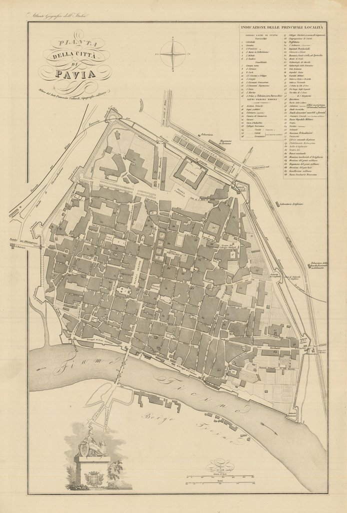 Pianta della città di Pavia