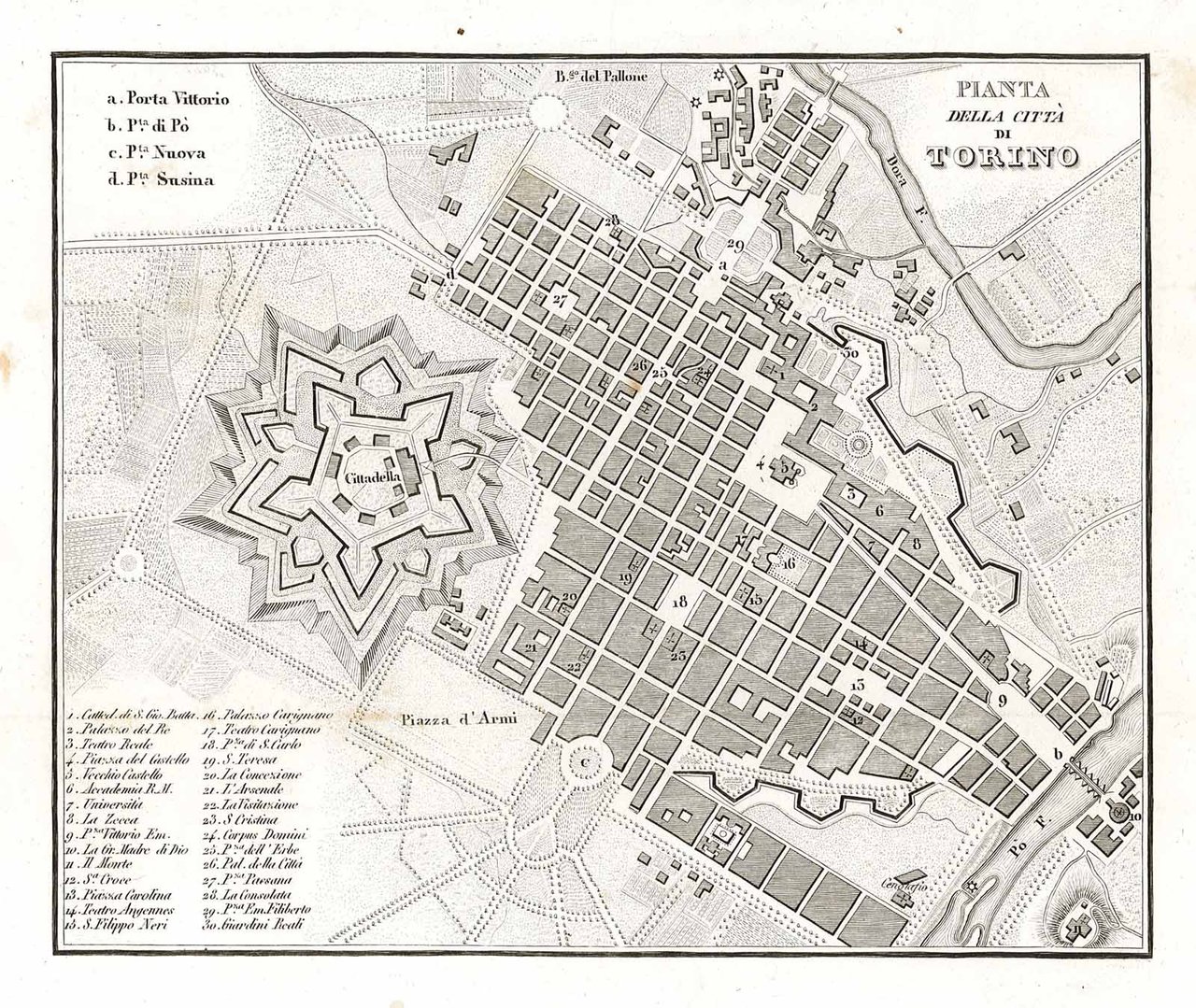 Pianta della Città di Torino
