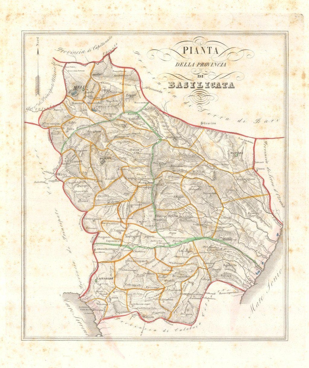Pianta della Provincia di Basilicata