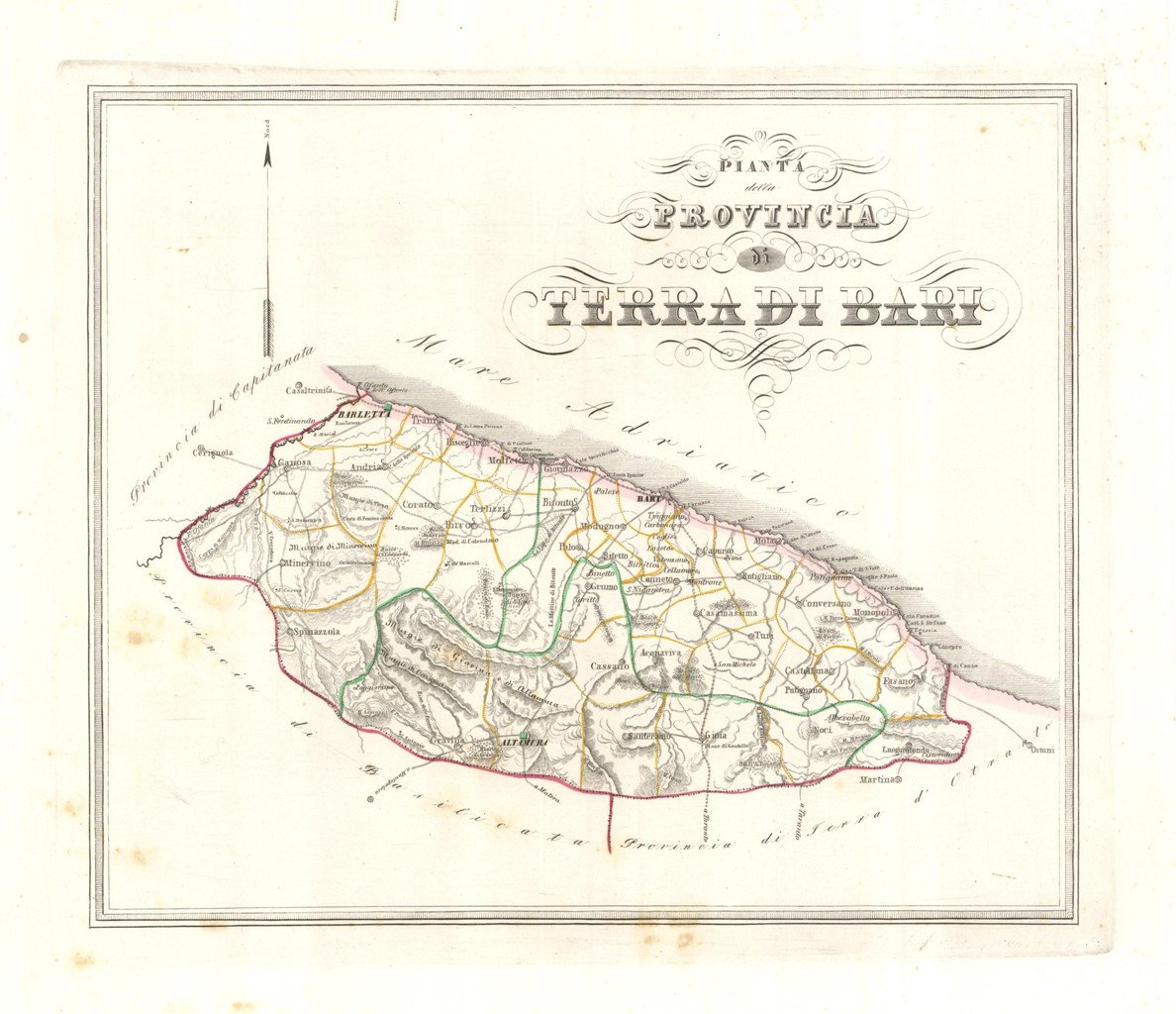 Pianta della Provincia di Terra di Bari