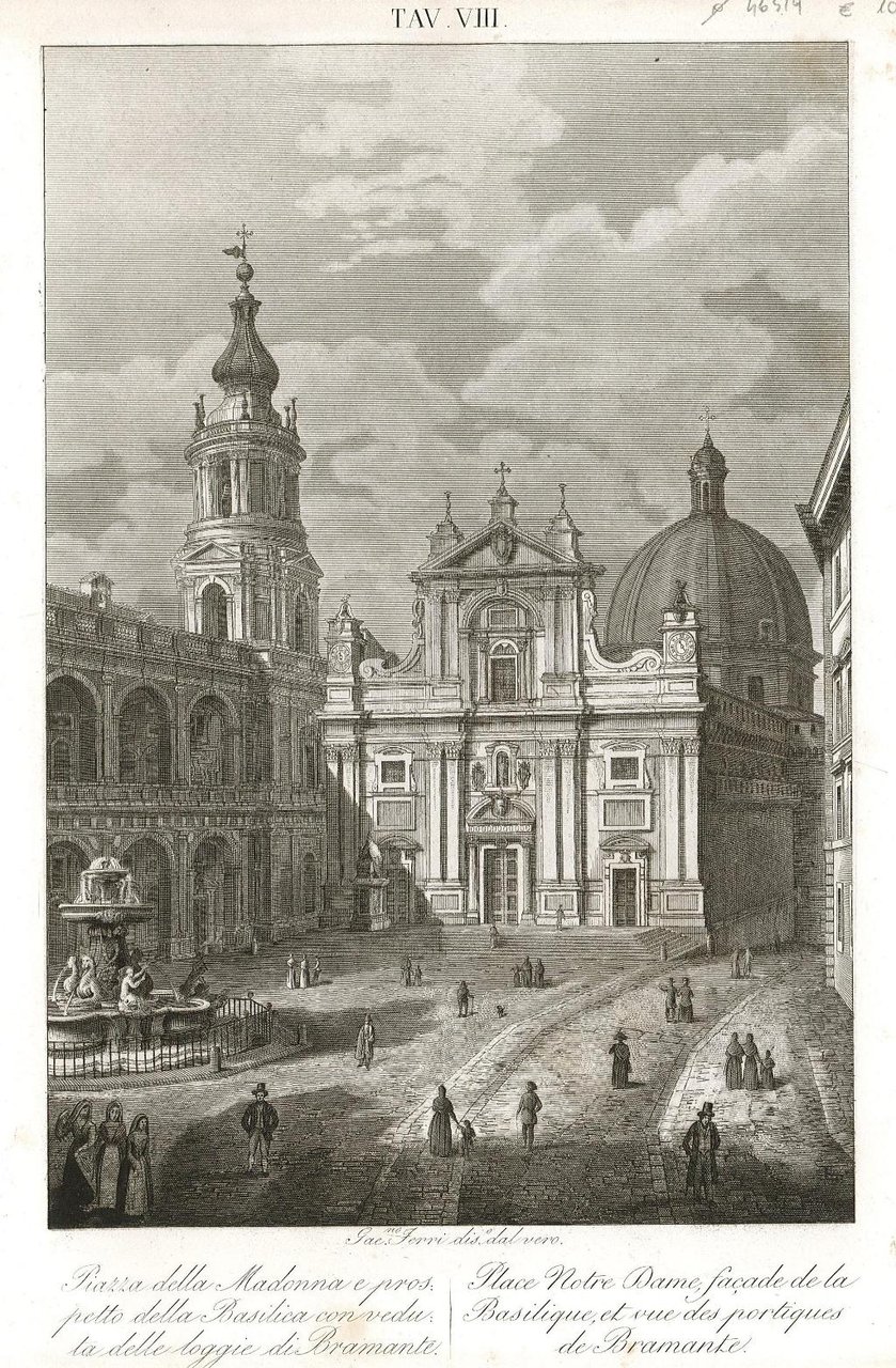 Piazza della Madonna e prospetto della Basilicata con veduta delle …