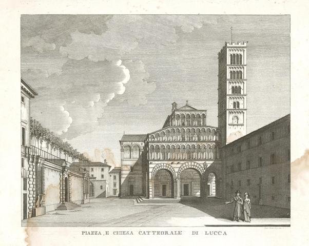 Piazza, e chiesa cattedrale di Lucca