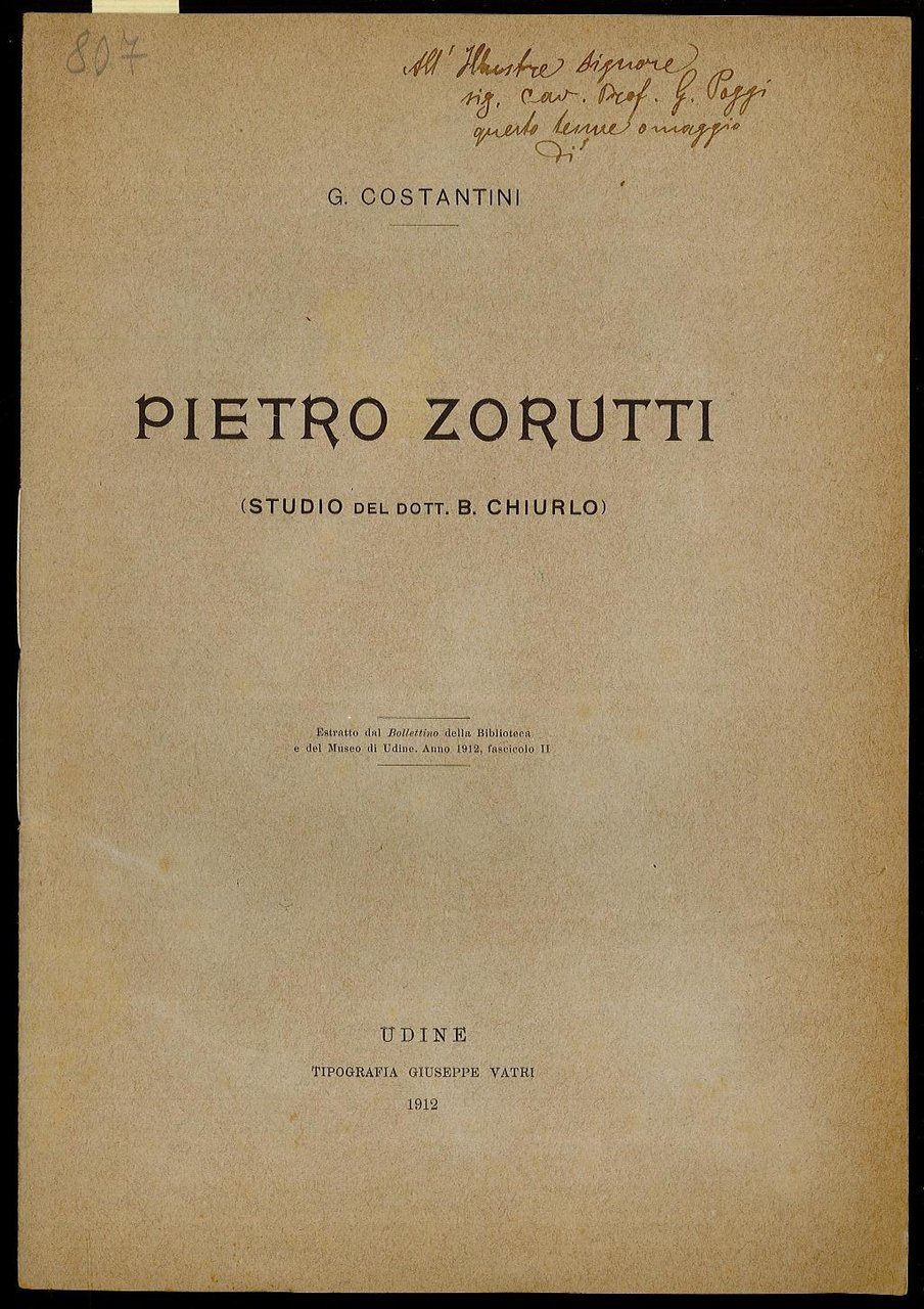 Pietro Zorutti (Studio del Dott. B. Chiurlo)