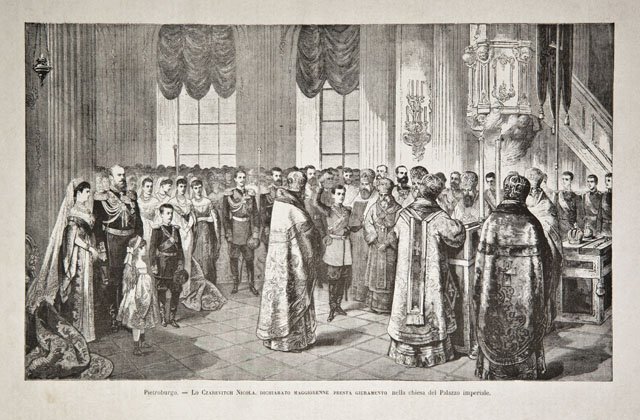 Pietroburgo / Lo Czarevitch Nicola, dichiarato maggiorenne presta giuramento nella …