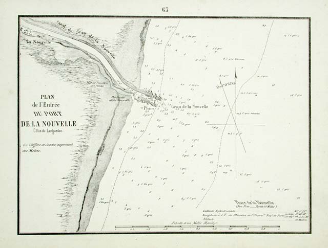 Plan de l' entree / du port de la Nouvelle