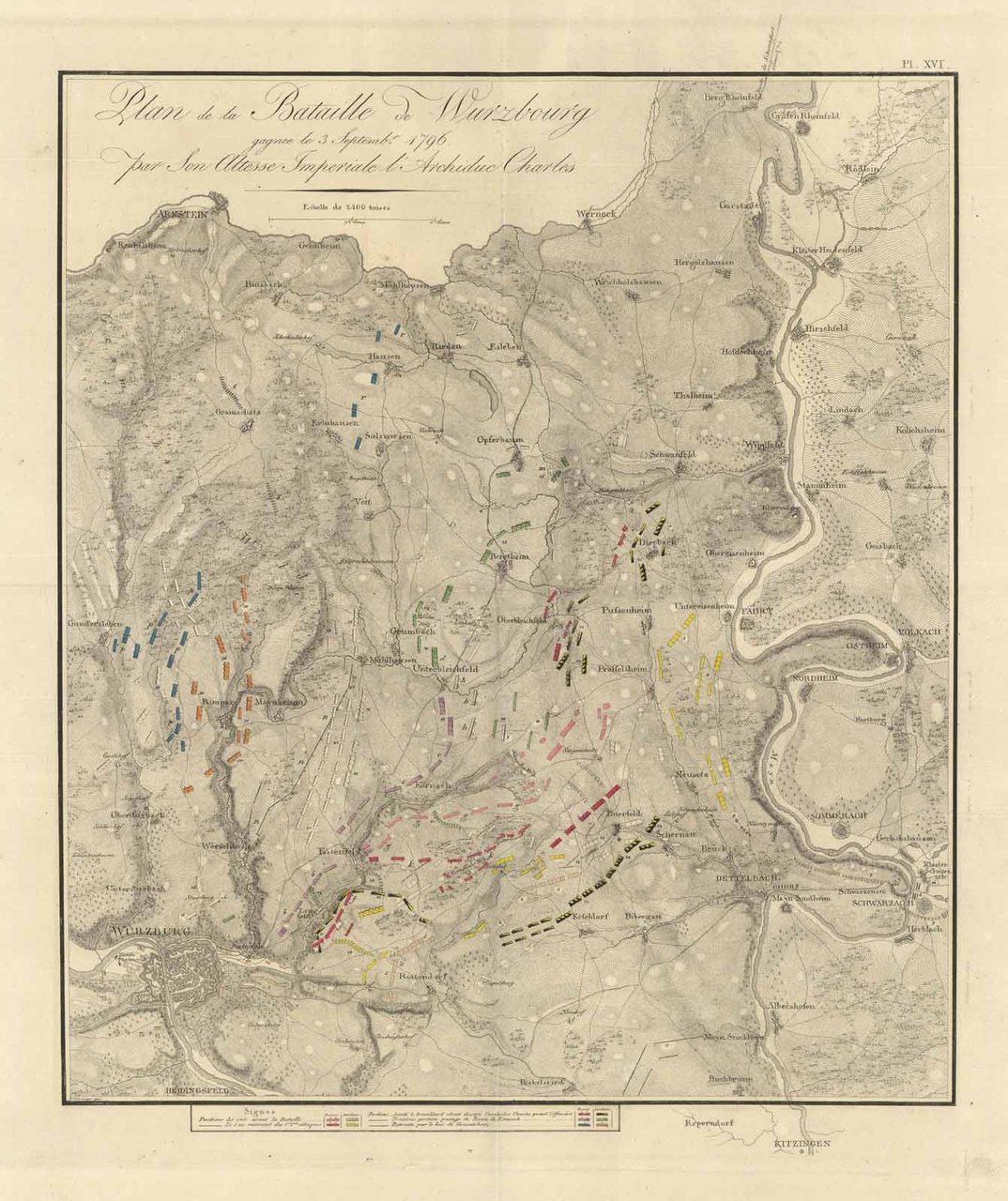 Plan de la Bataille de Wurzbourg gagnee le 3 Septemb.r …