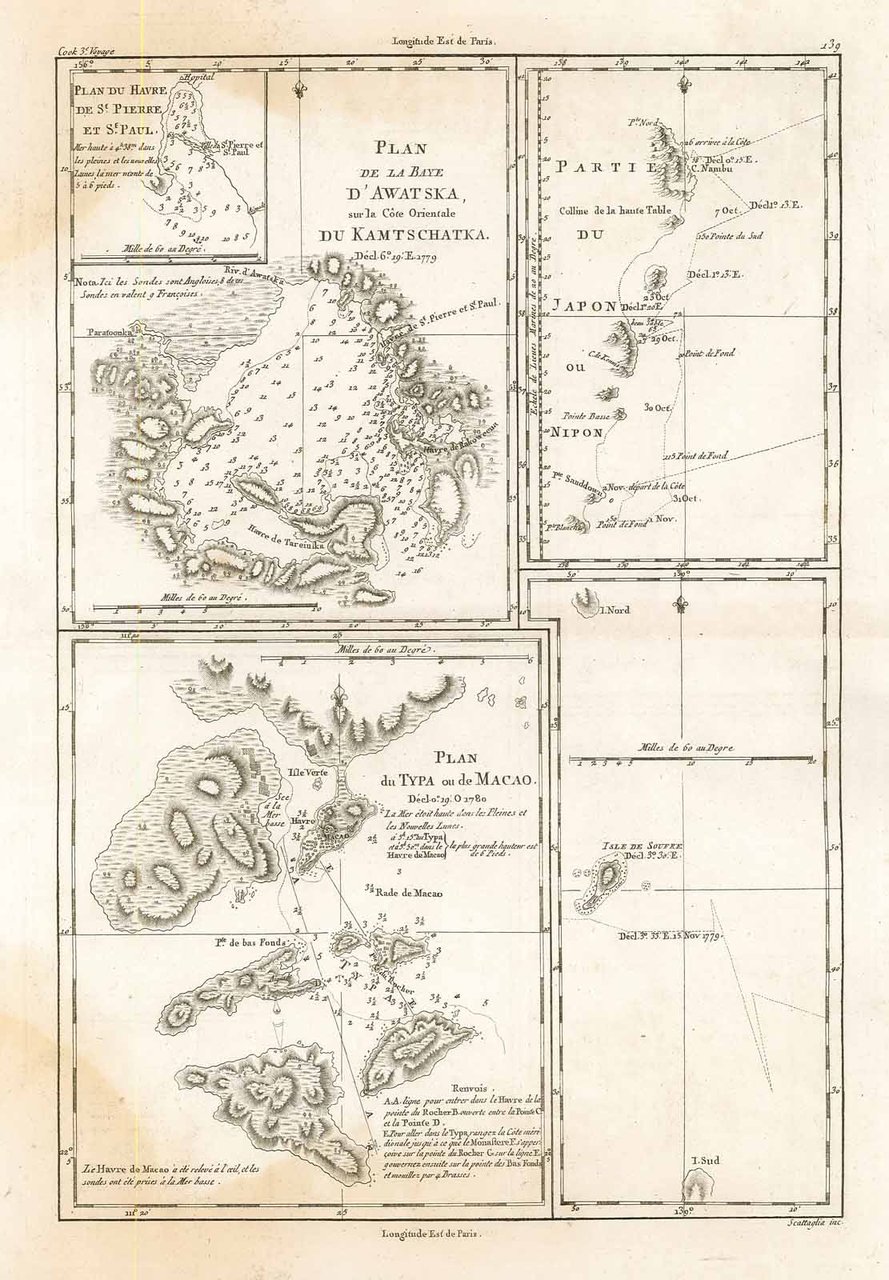 Plan de la Baye d'Awatska.Plan du Typa ou de Macao.