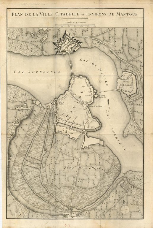 Plan de la Ville Citadelle et environs de Mantoue