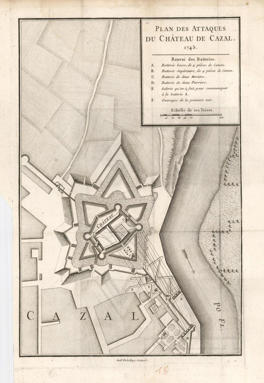 Plan des Attaques du Chateau de Cazal 1745